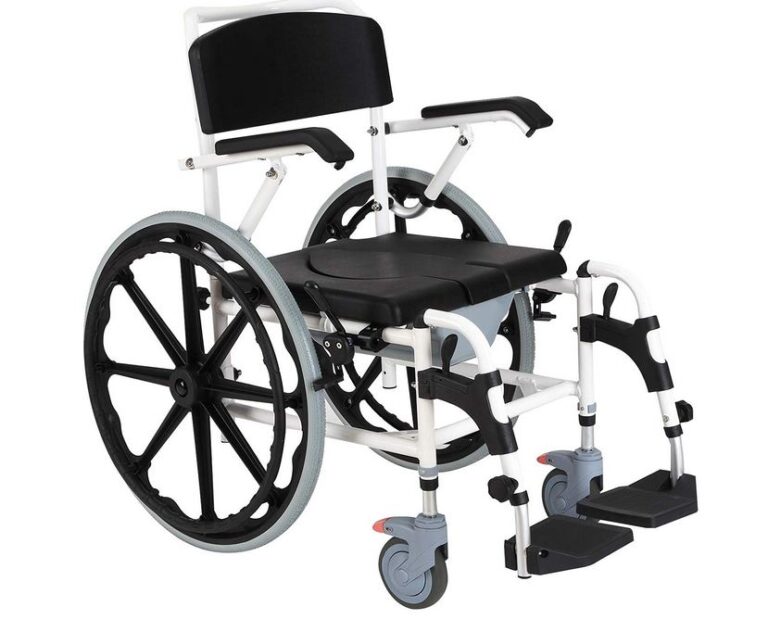 Rolling Shower Wheelchair Bath Toilet Commode Bariatric with 24