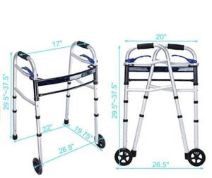 Healthline Compact Trigger Release 350 lbs Folding Walker with 5 ...
