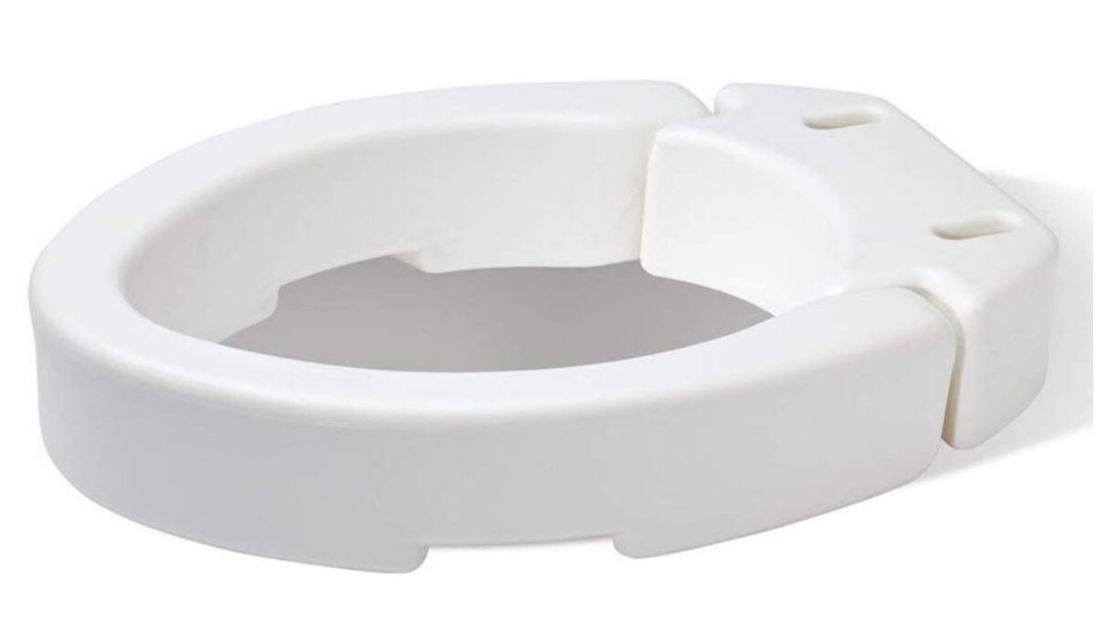 Carex Elongated Hingeed Toilet Seat Riser - Seat Only - Down
